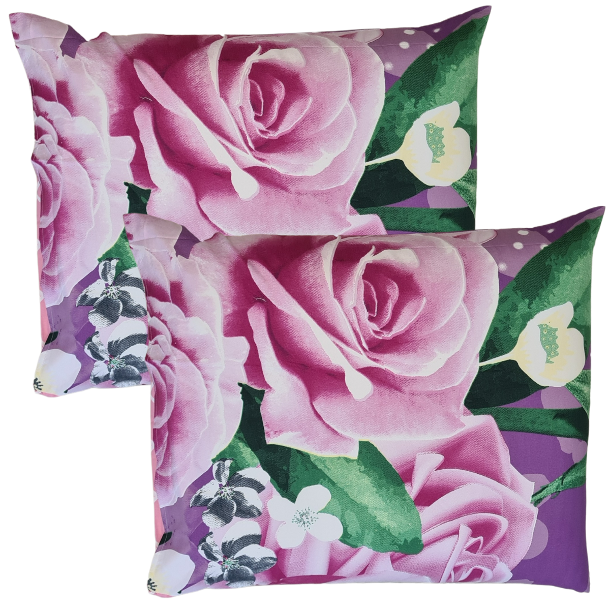Zelesta Comfort Design Kussensloop Set Van 2 - Purple Roses