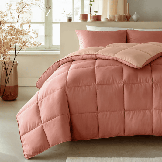 Zelesta Deluxe Duo Percale Cotton Duvet - Salmon & Peach