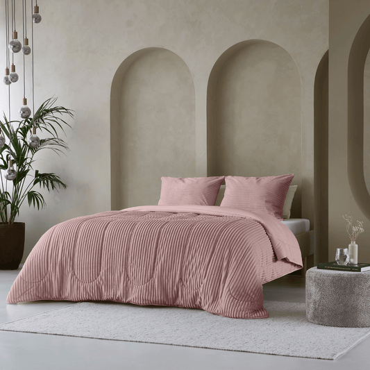 Zelesta Special Teddy Groove Duvet - Old Pink