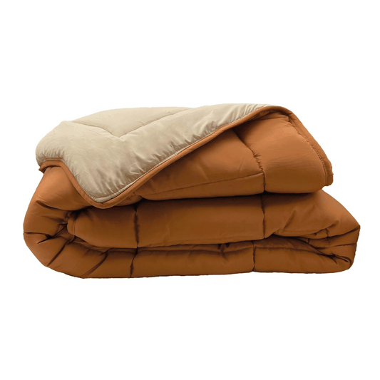 Dekbed packshot Zelesta Easybed - Bronsbruin & Linnen