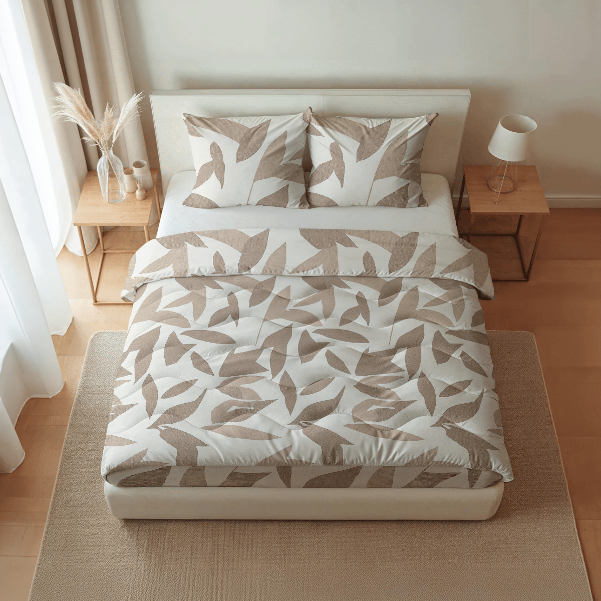 Zelesta Pure Design Cotton Pillowcase Set Of 2 - Beige Autumn