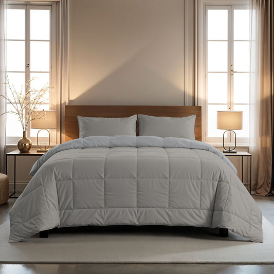 Zelesta Comfort Duo 4-Seizoenen Dekbed - Grijs & Zachtgrijs