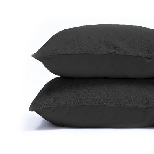 Zelesta Teddy Kussensloop Set van 2 - Antraciet