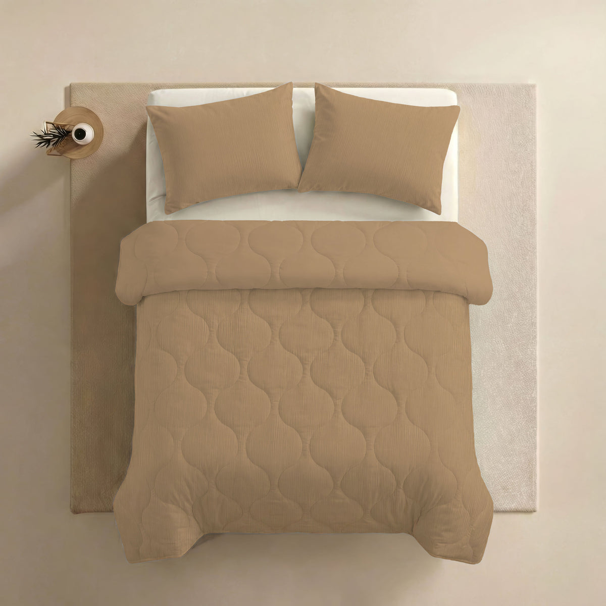 Zelesta Special Mousseline Kussensloop Set van 2 - Warm Zacht Beige