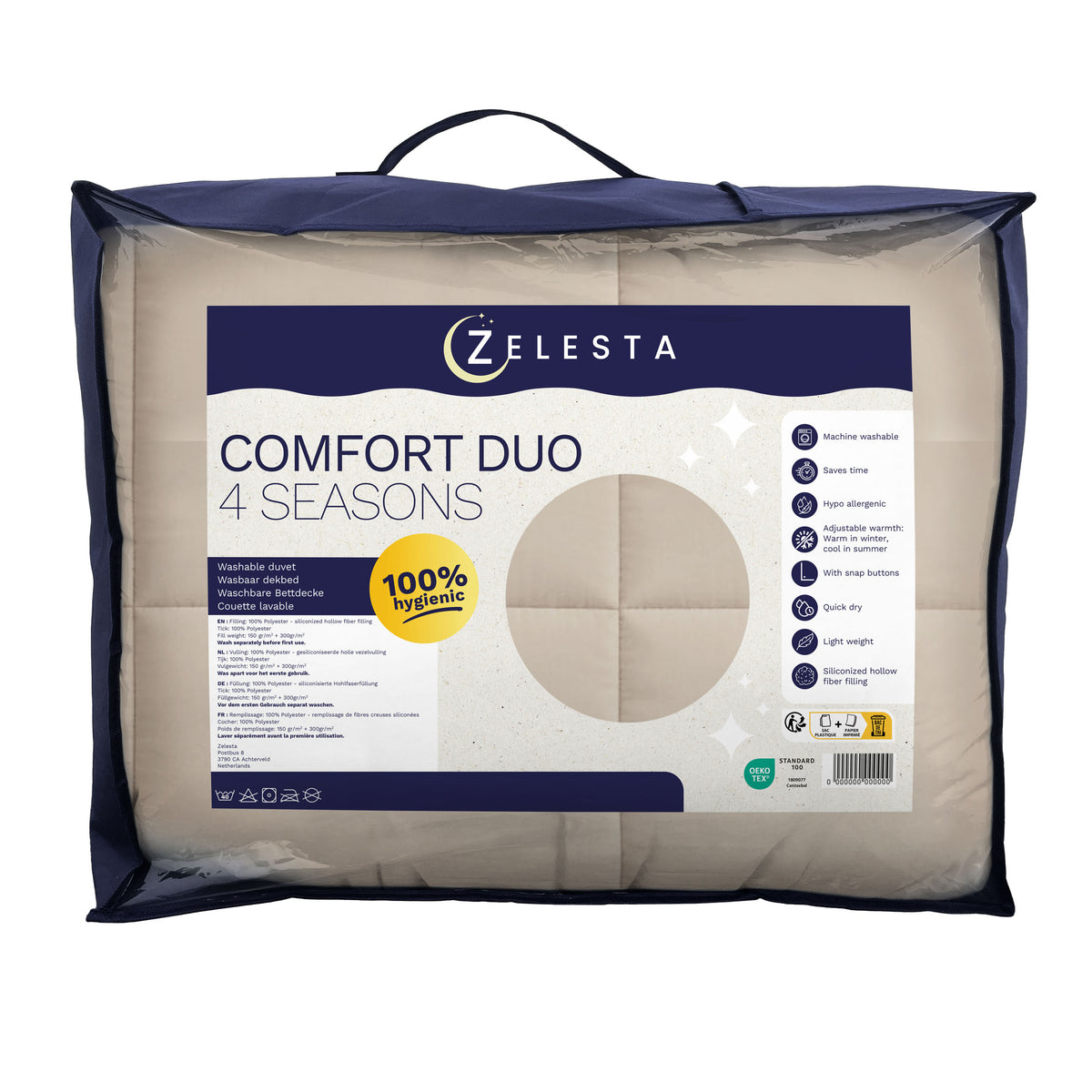 Zelesta Comfort Duo 4-Season Duvet - Beige & Taupe