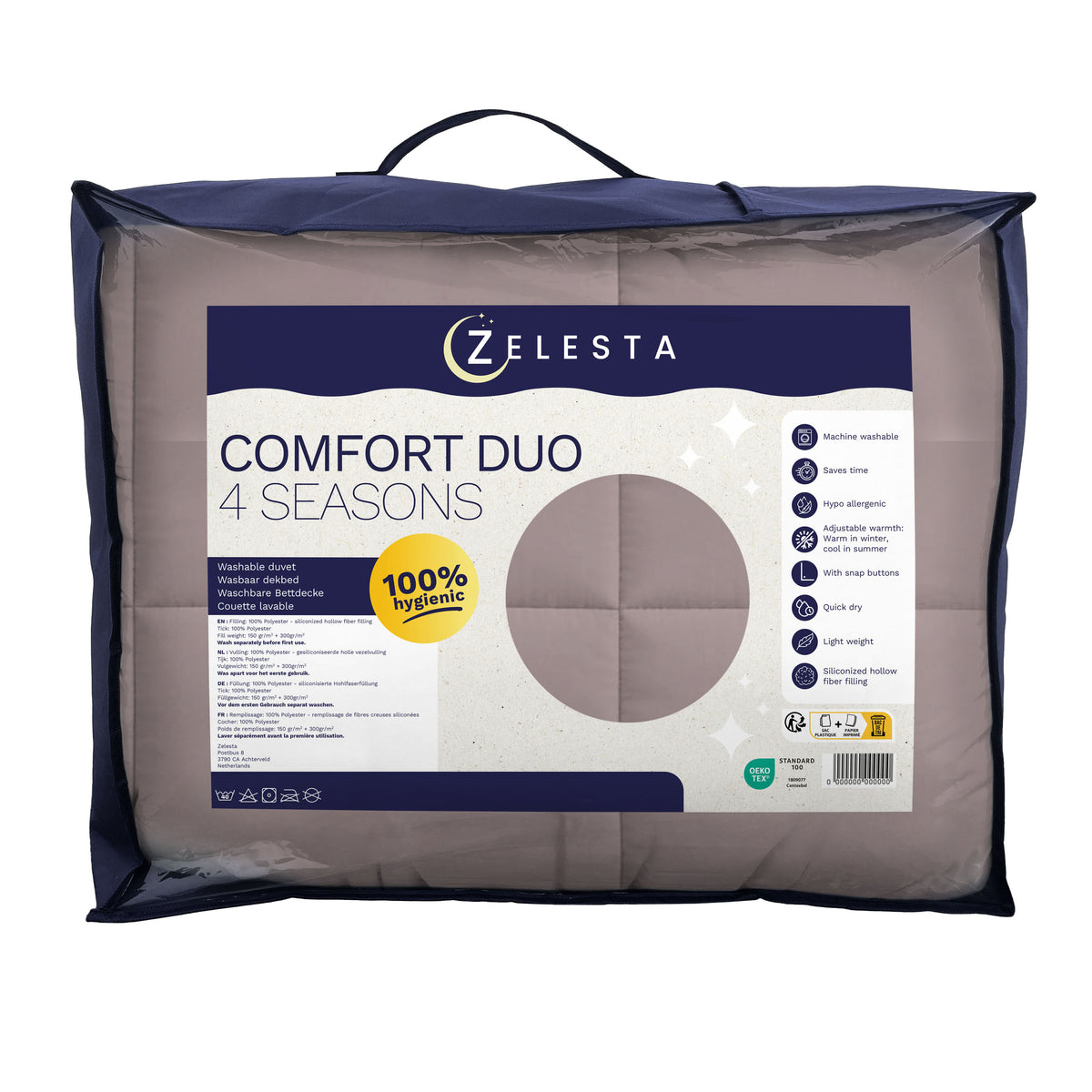 Zelesta Comfort Duo 4-Season Duvet - Pink & Light Pink