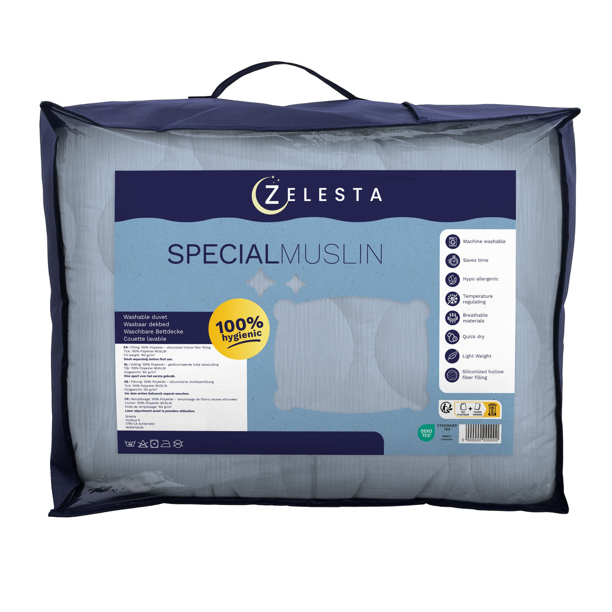 Zelesta Special Muslin Summer Duvet - Light Ice Blue
