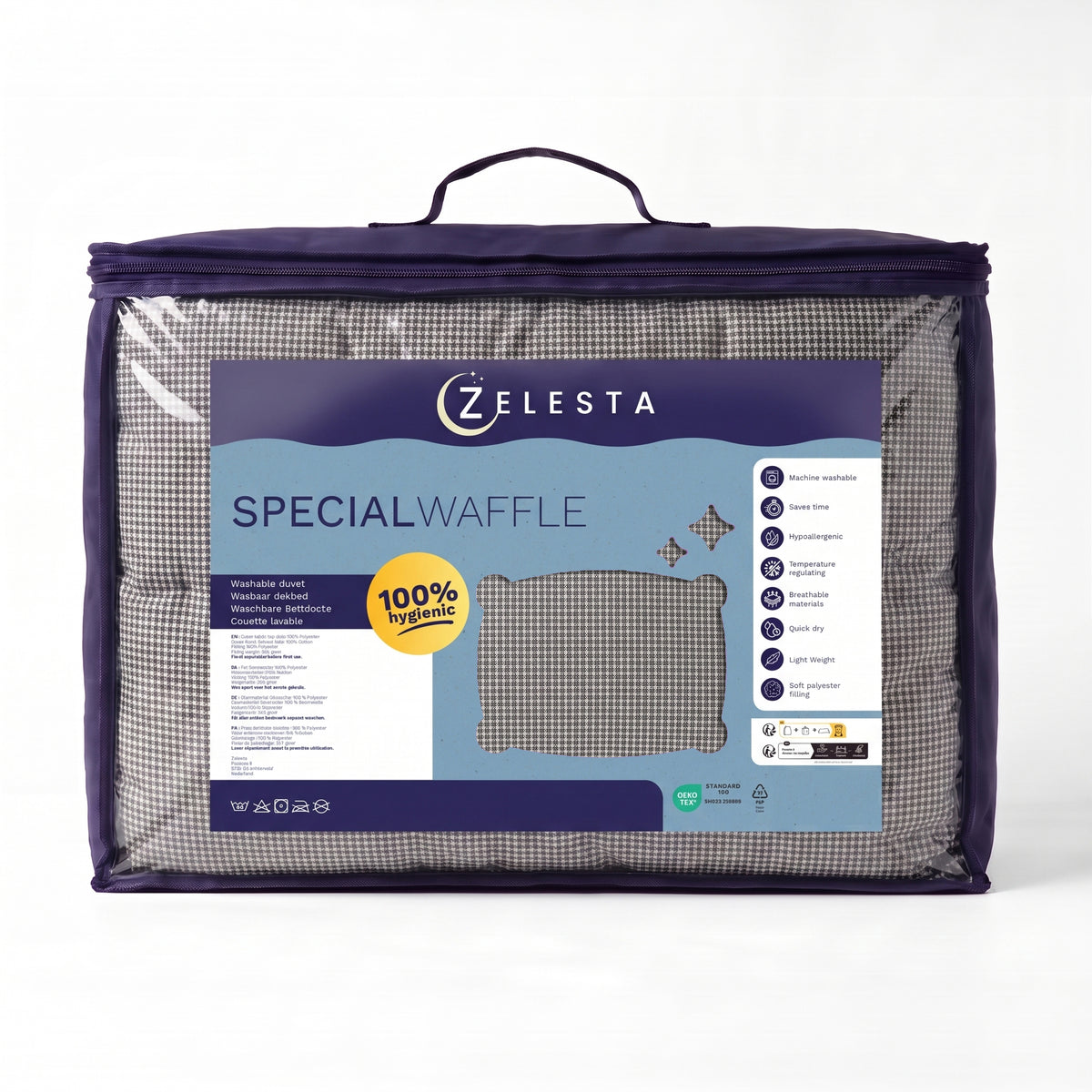 Zelesta Special Wafel Percal Dekbed - Antraciet Mix