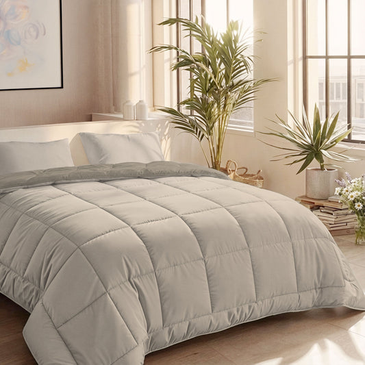Zelesta Comfort Duo Summer Duvet - Taupe & Champagne