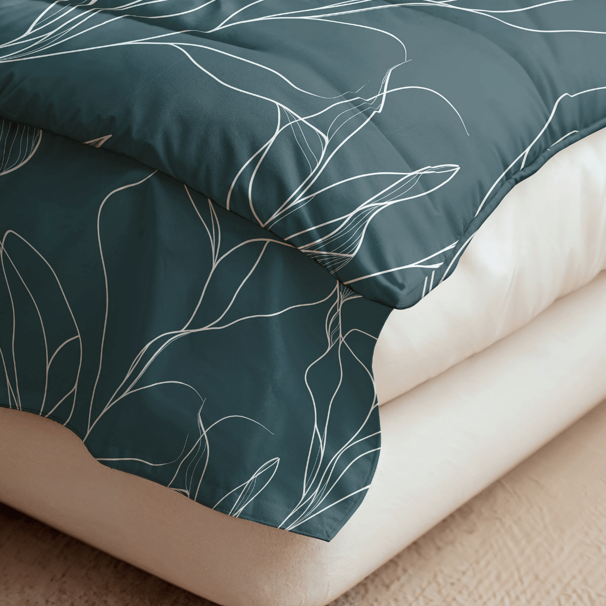 Zelesta Royalbed Katoen - White Leaves