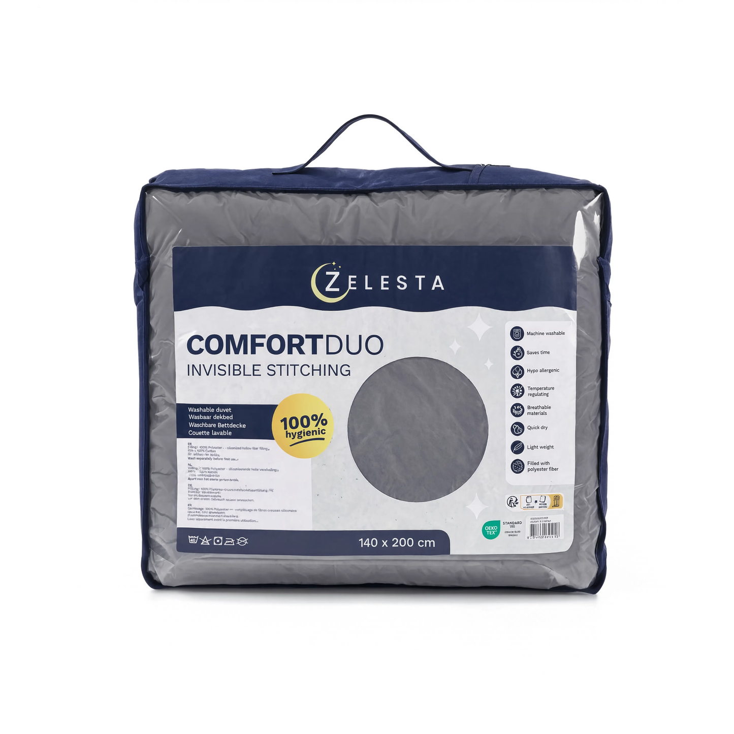 Zelesta Comfort Duo Naadloos Dekbed - Grijs & Antraciet
