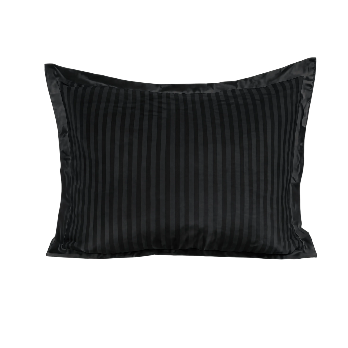 Zelesta Deluxe Hotel Stripe Satijn Katoen Kussensloop Set Van 2 - Zwart