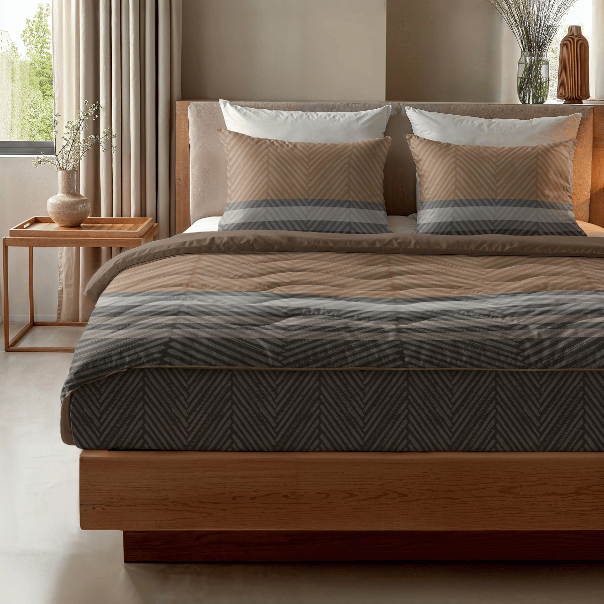 Zelesta Royalbed - Brown Stripes