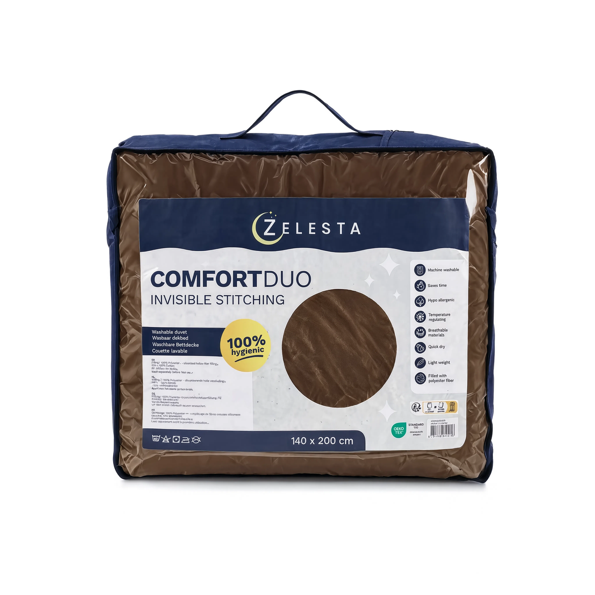 Zelesta Comfort Duo Seamless Duvet - Taupe & Brown