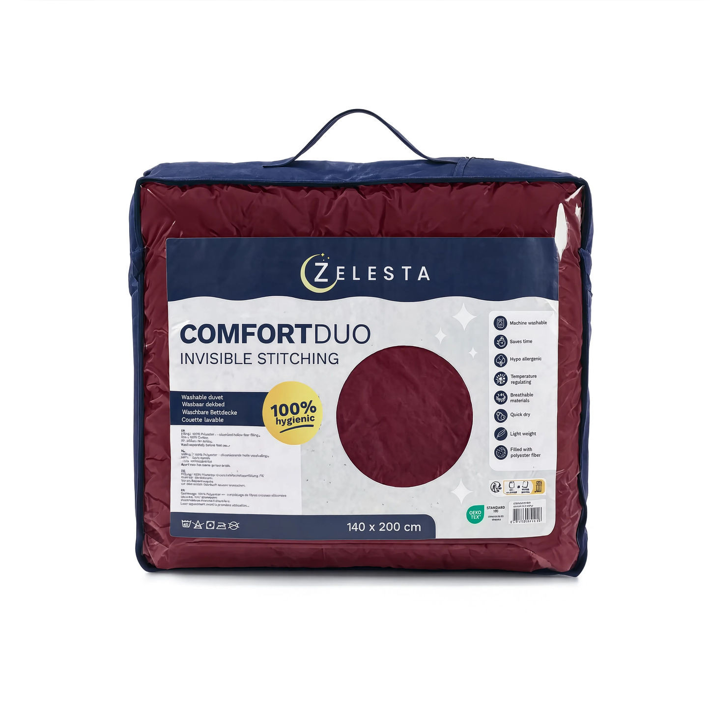 Zelesta Comfort Duo Naadloos Dekbed - Oudroze & Bordeauxrood