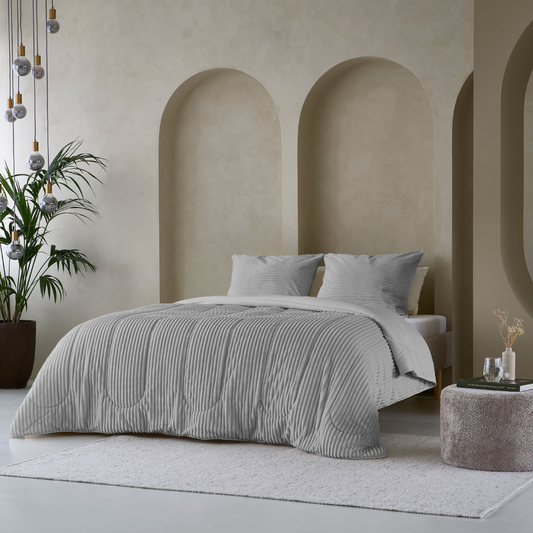 Zelesta Special Teddy Groove Duvet - Grey
