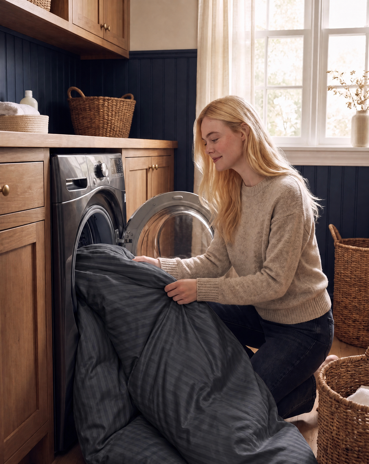 Zelesta Deluxe Hotel Stripe Seamless Satin Cotton Duvet - Anthracite