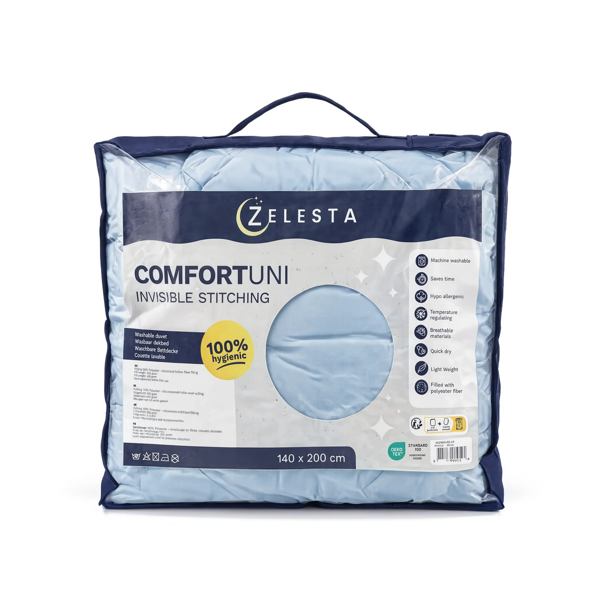 Zelesta Comfort Uni Seamless Duvet - Ice Blue