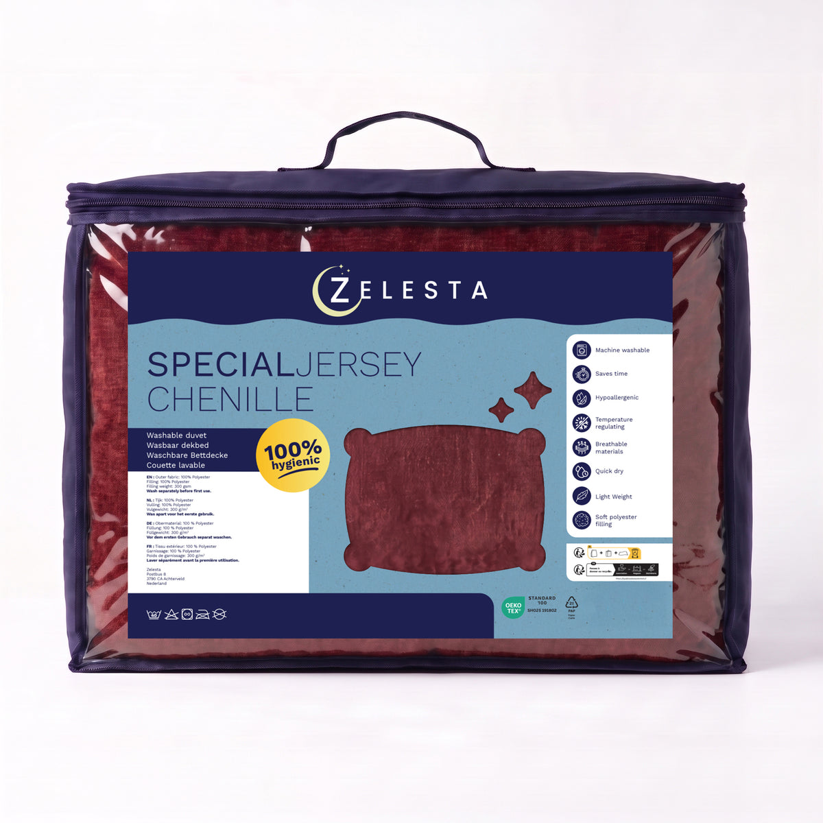 Zelesta Special Jersey Chenille Duvet - Baroque Red
