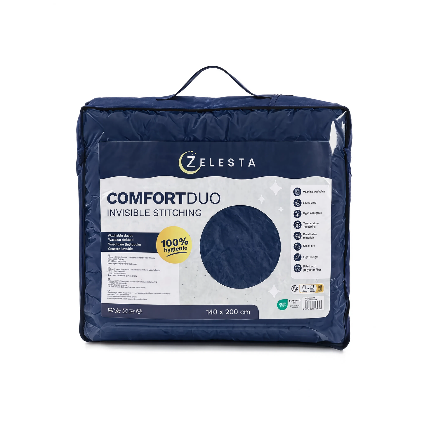 Zelesta Comfort Duo Seamless Duvet - Blue & Marine Blue