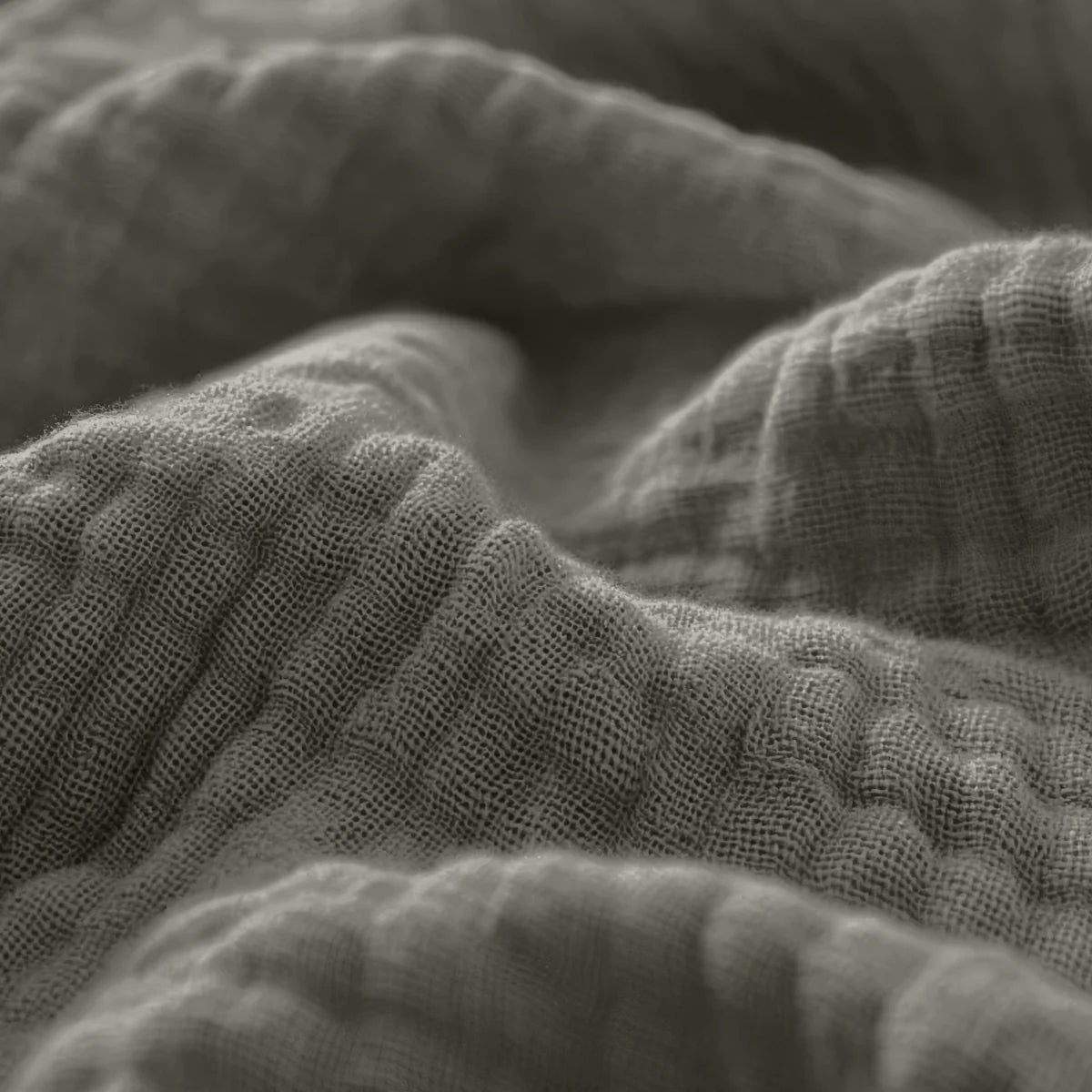 Zelesta Muslin Fitted Sheet - Grey-Green image