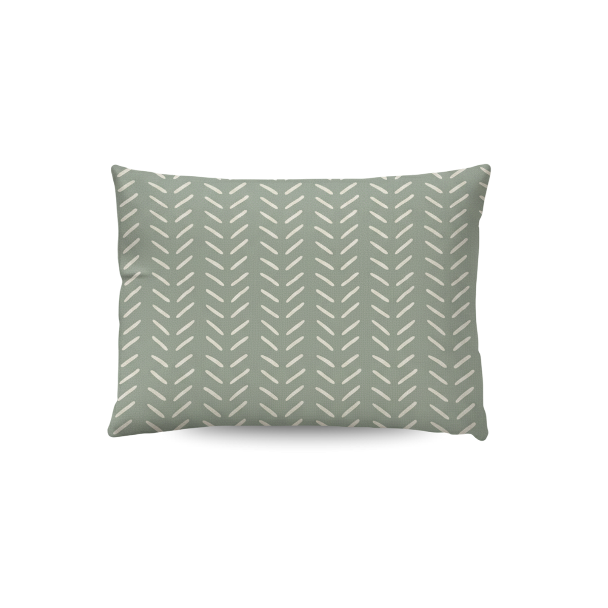De Zelesta Wonderbed Kussensloop Set van 2 - Olive Stitches heeft rechthoekige kussenslopen met een gedempte groene achtergrond en een wit chevron patroon, gemaakt van superzachte microvezel. Ze zijn elk 60x70cm voor perfect comfort.