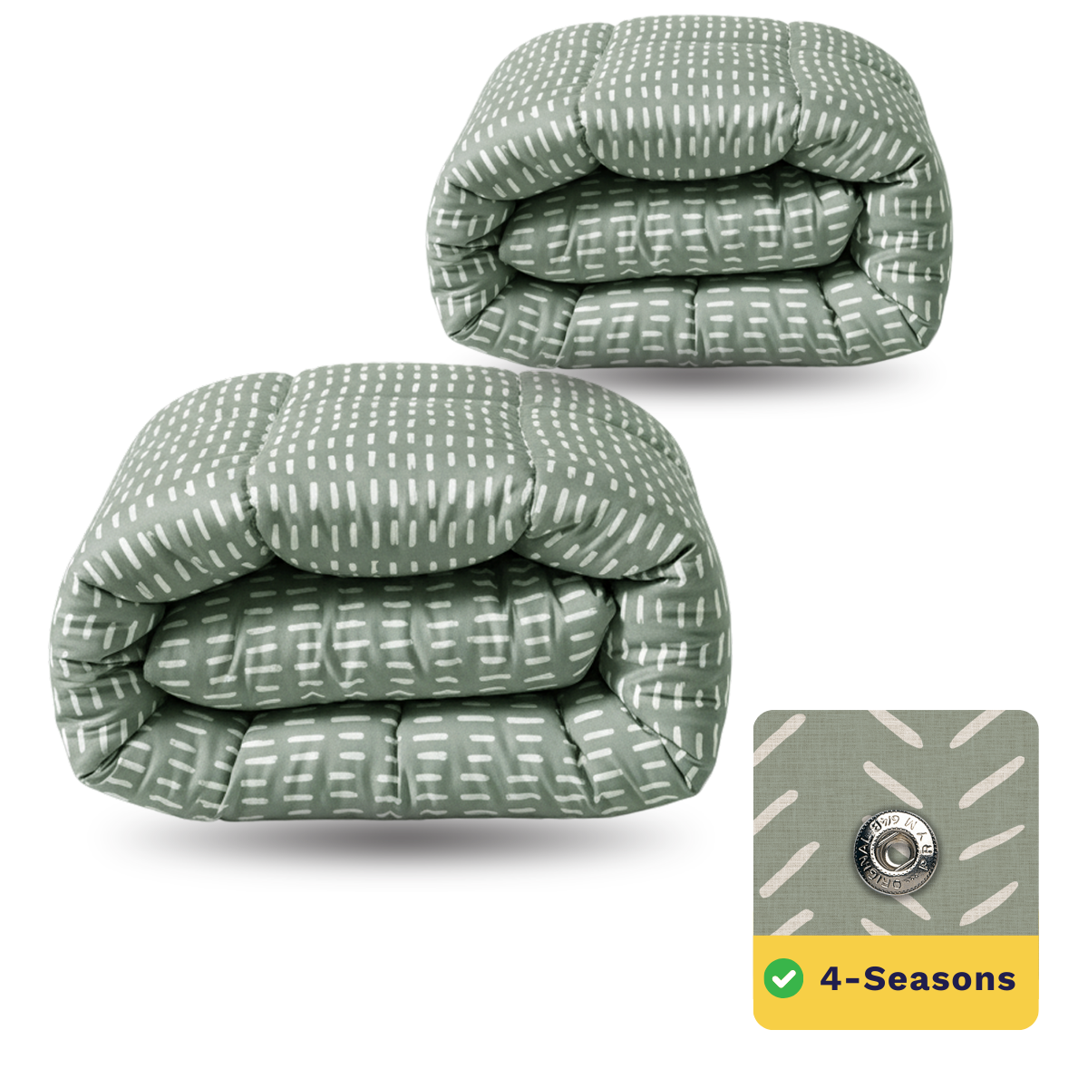 Zelesta Wonderbed 4 Seasons Double - Olive Stitches