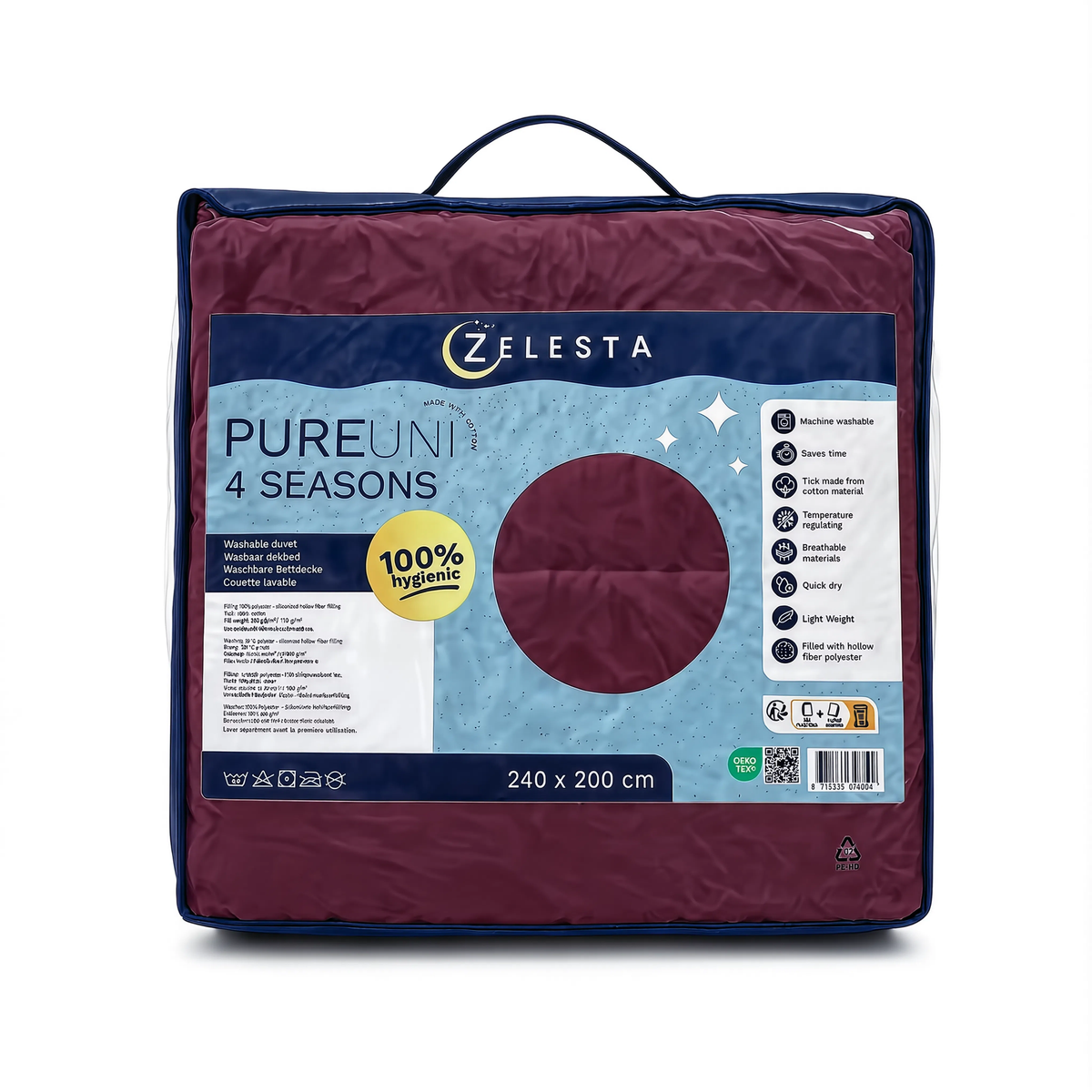 Zelesta Pure Uni 4-Season Cotton Duvet - Red