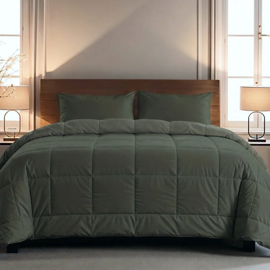 Zelesta Pure Uni Cotton Duvet - Olive Black