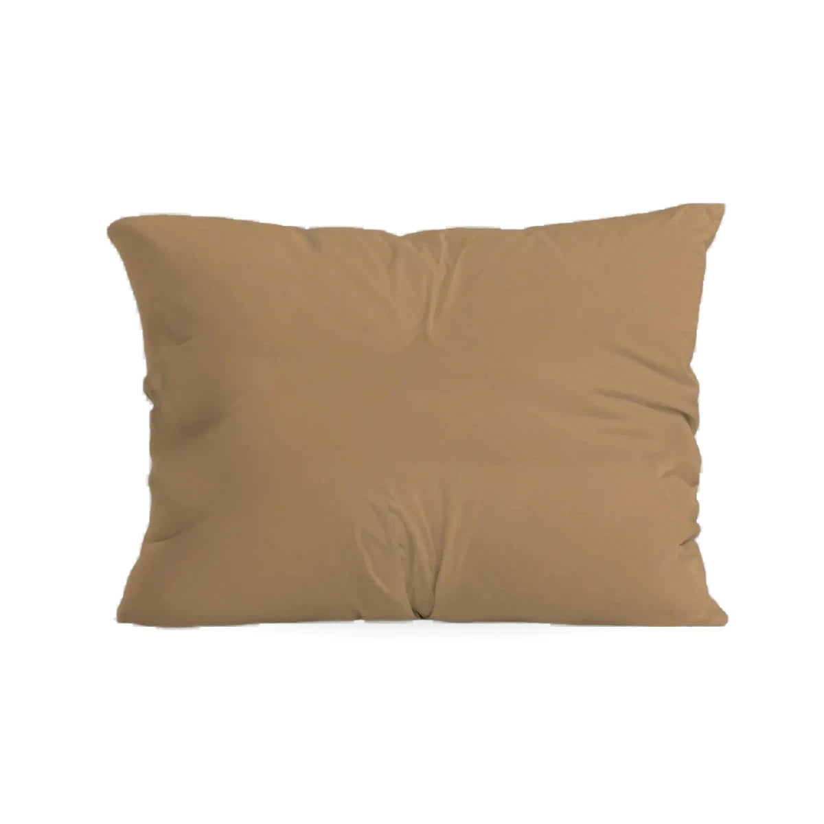 Een set van 2 Zelesta Pure Uni kussenslopen in cacao bruin, gemaakt van superzacht katoen met een luxe ritssluiting, tegen een witte achtergrond.