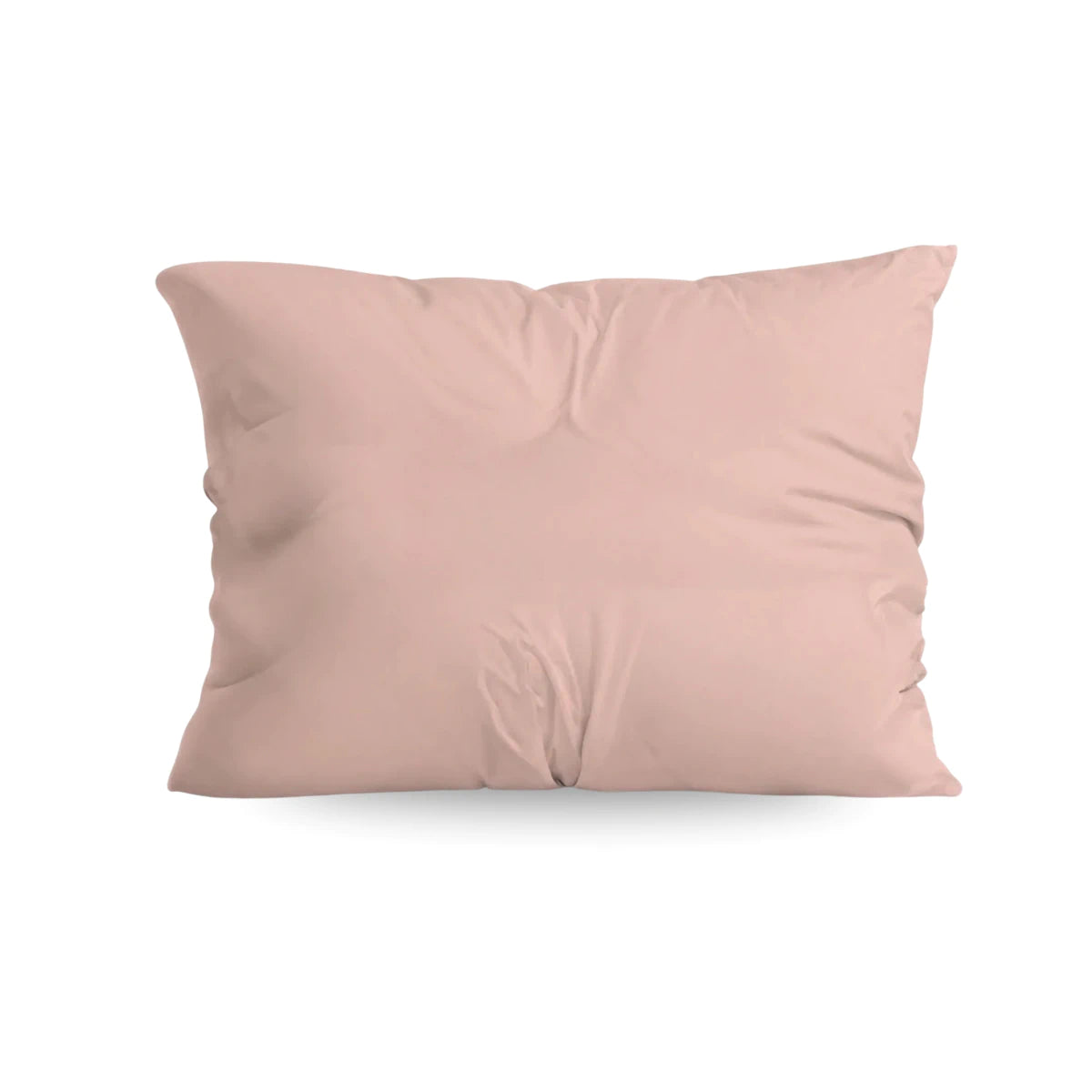 De Zelesta Pure Uni kussenslopen set van 2 in zacht roze, gemaakt van superzacht katoen met een luxe ritssluiting en licht gekreukt uiterlijk, wordt getoond tegen een witte achtergrond.