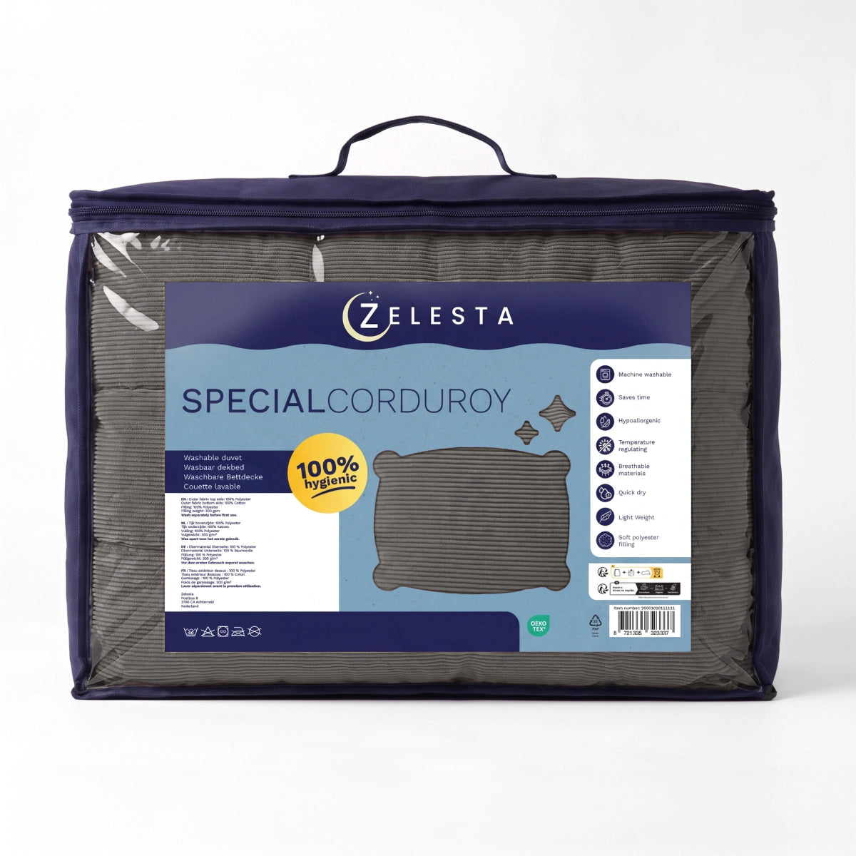 Zelesta Special Corduroy Katoenen Dekbed - Antraciet
