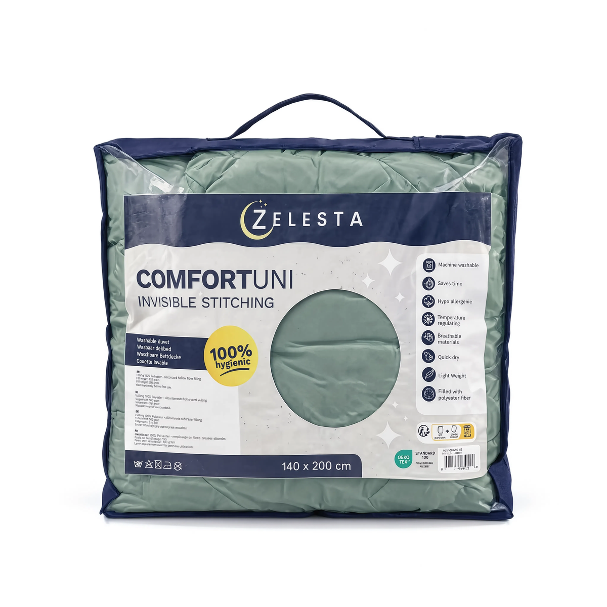 Zelesta Comfort Uni Naadloos Dekbed - Zeemousse Groen