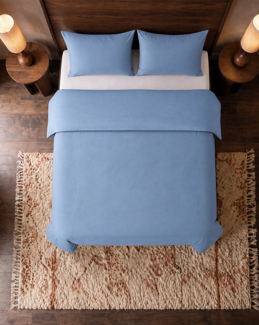 Zelesta Pure Uni Naadloos Katoenen Kussensloop Set Van 2 – Blauw