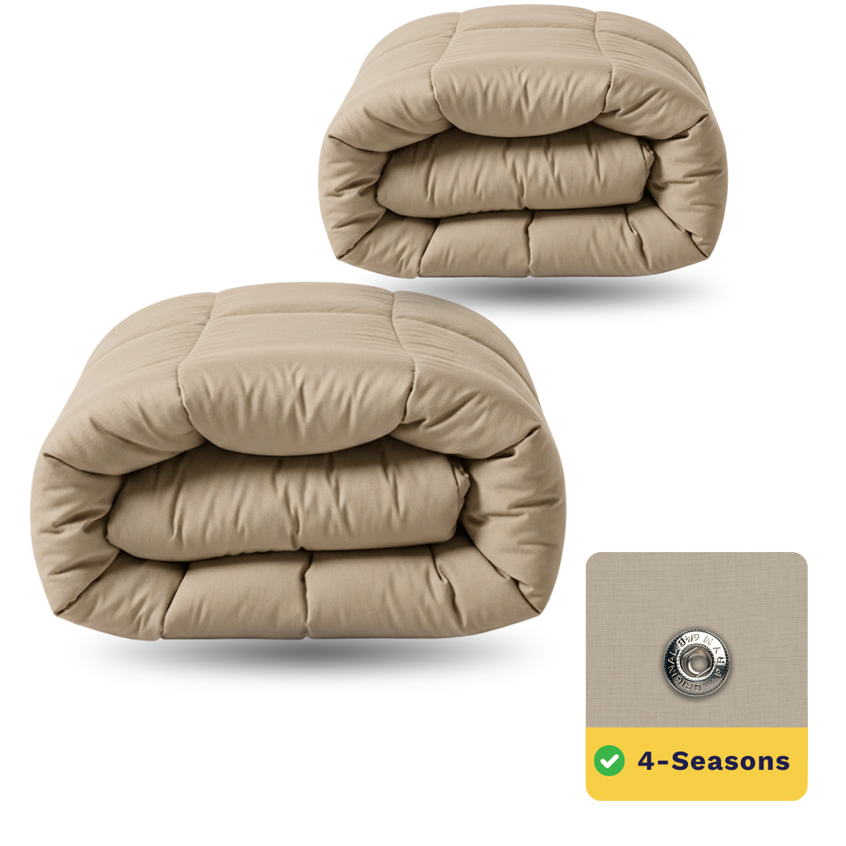 Zelesta Wonderbed 4 Seasons Double Katoen - Taupe Blush