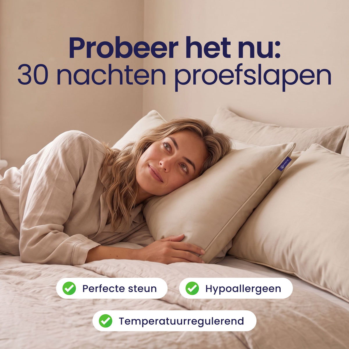 Zelesta Comfort Wasbaar & Aanpasbaar Hoofdkussen - Taupe