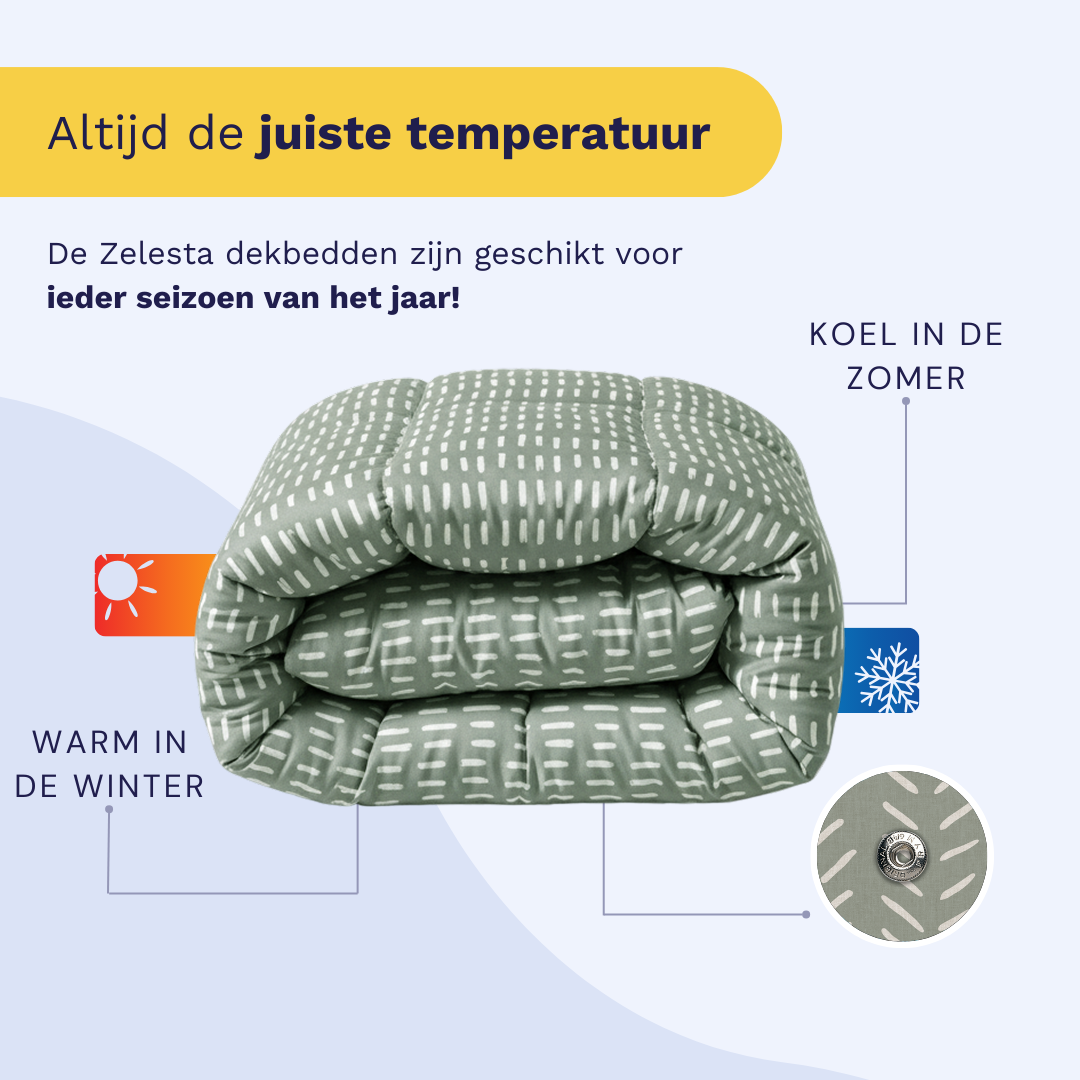 Zelesta Wonderbed 4 Seasons Double - Olive Stitches