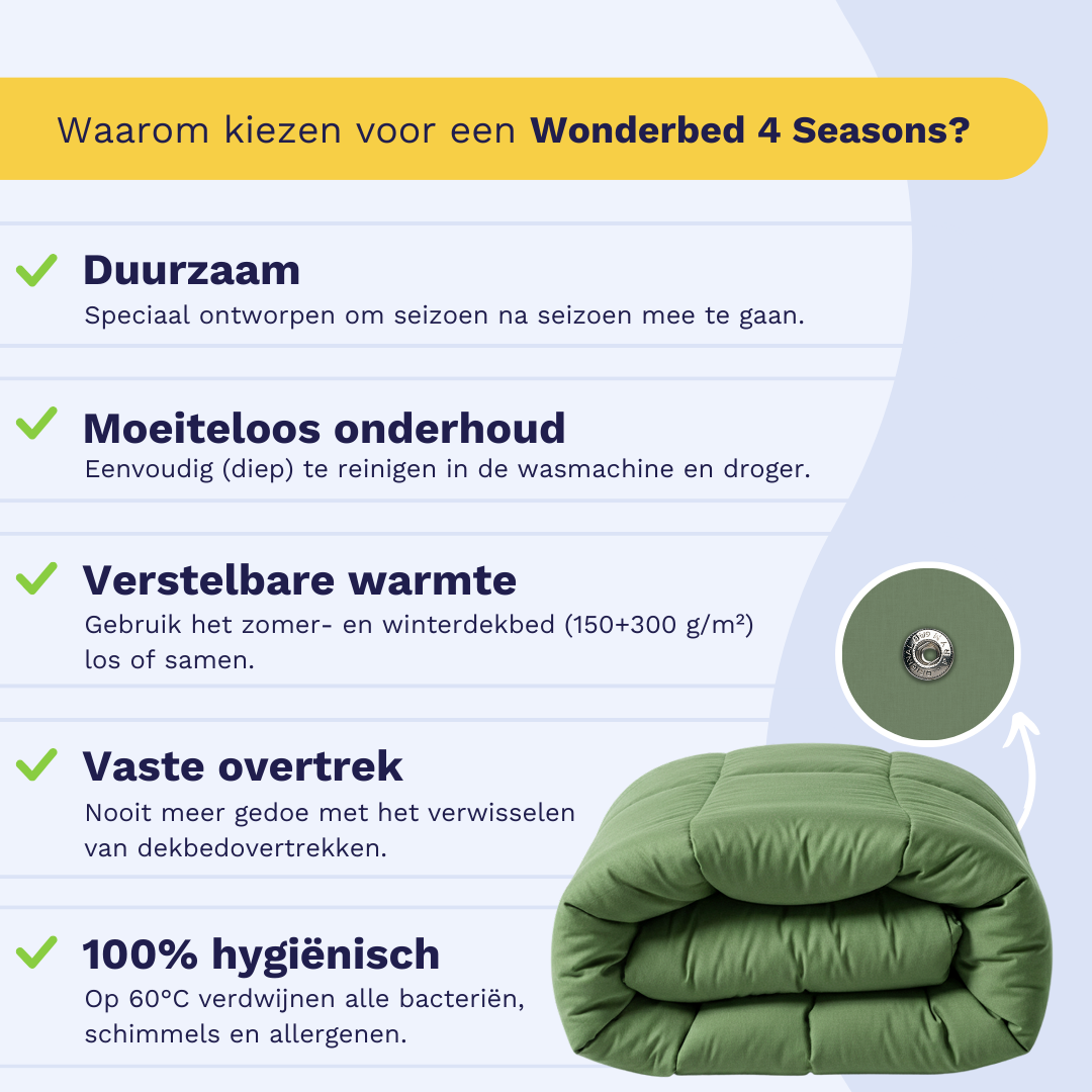 Zelesta Wonderbed 4 Seasons Double - Timeless Green