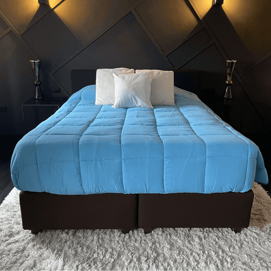 Zelesta Easybed Blauw Azuur Luxe Hotelkwaliteit Dekbed Zonder Overtrek