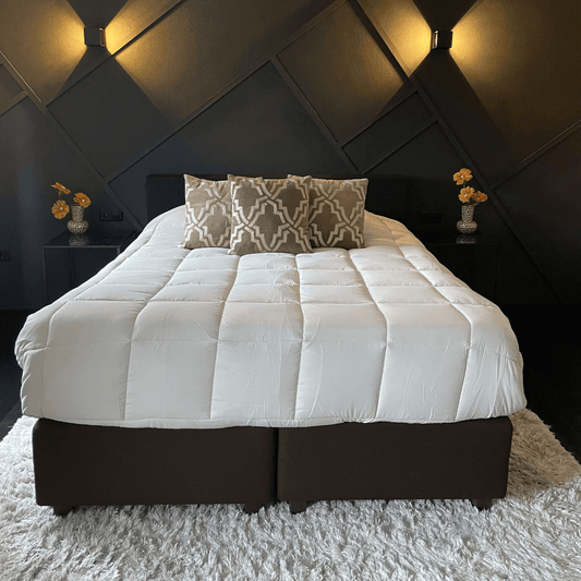 Zelesta Easybed Licht Grijs En Gember Dekbed Met Vaste Hoes