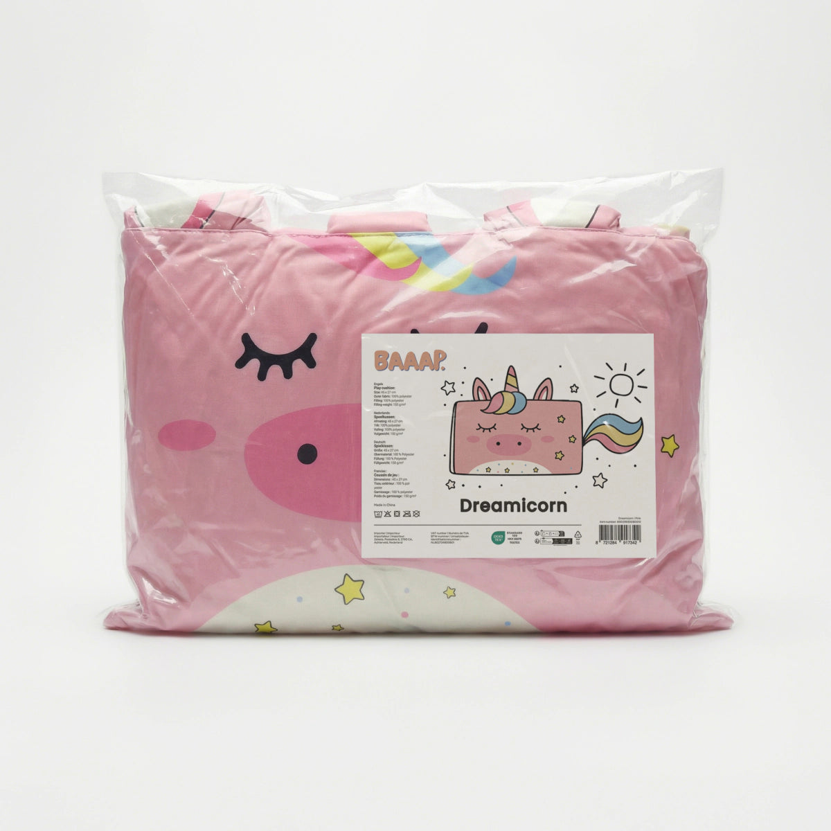 Hoofdkussen Kids Luna Eenhoorn - Roze