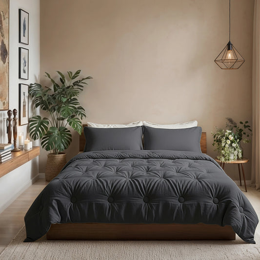 Zelesta Japandibed Katoen Mousseline - Anthracite