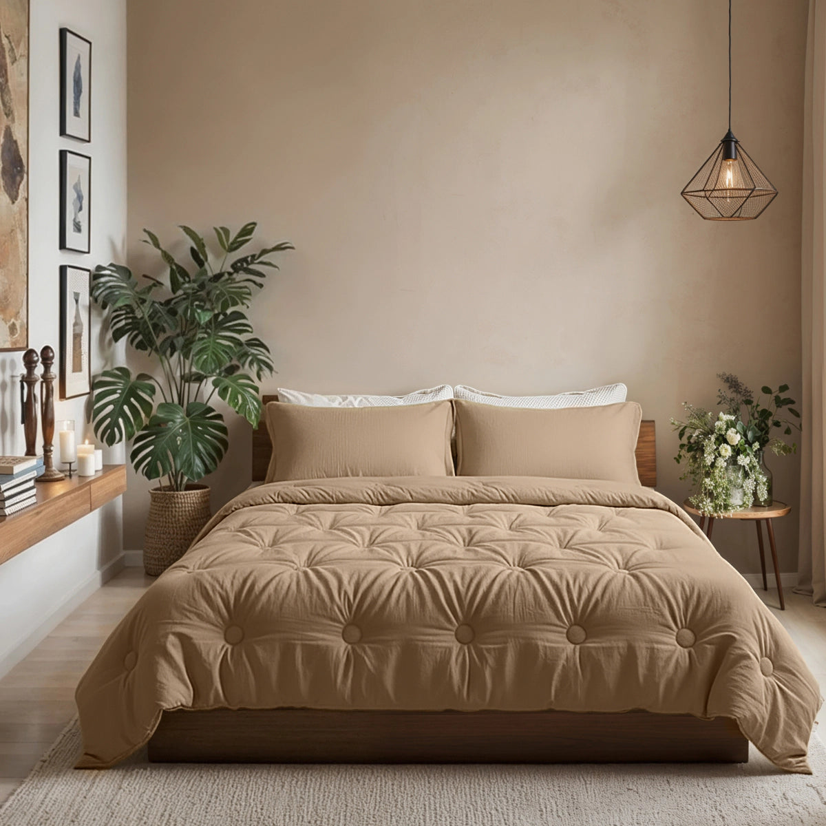 Zelesta Japandibed Katoen Mousseline - Brown