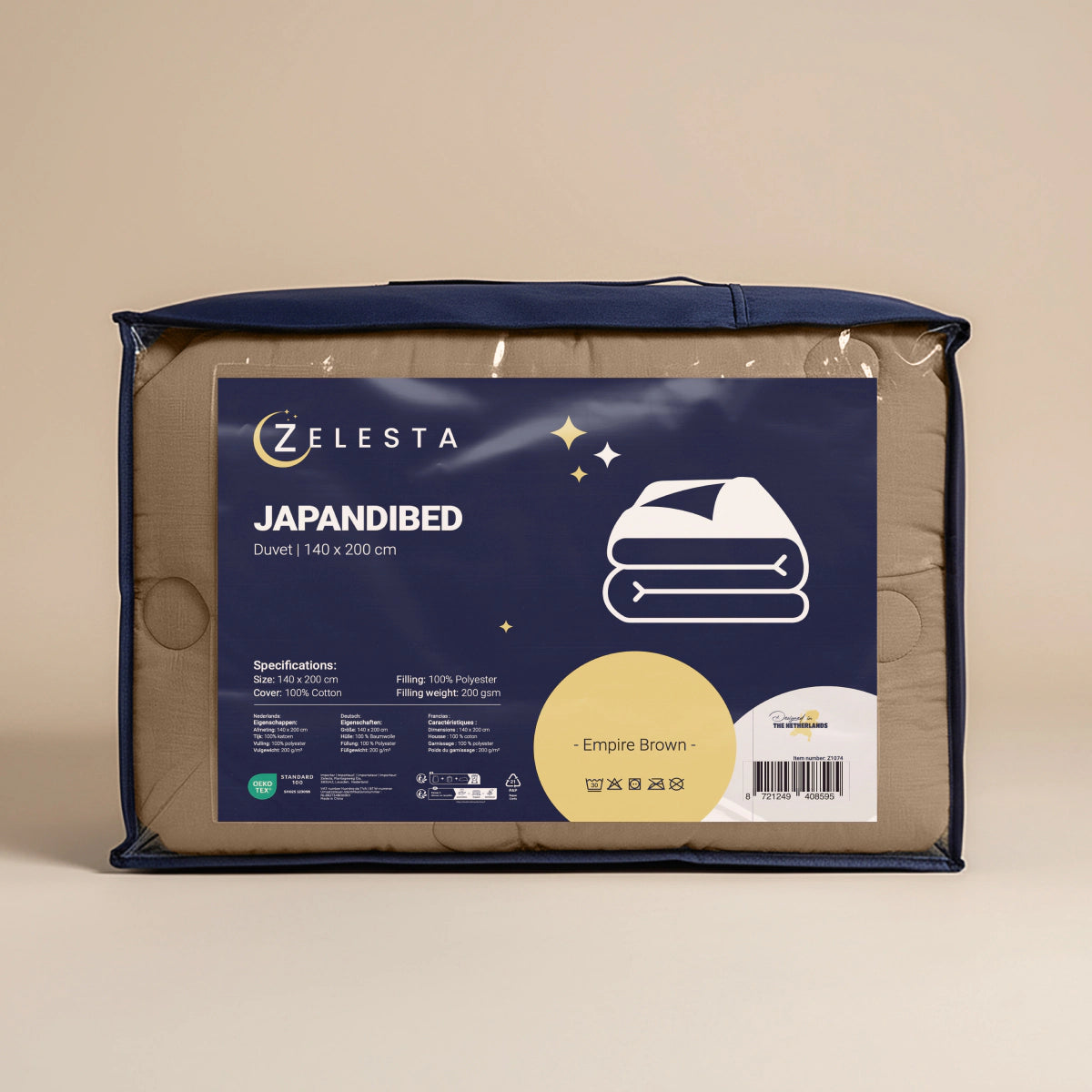 Zelesta Japandibed Katoen Mousseline - Brown