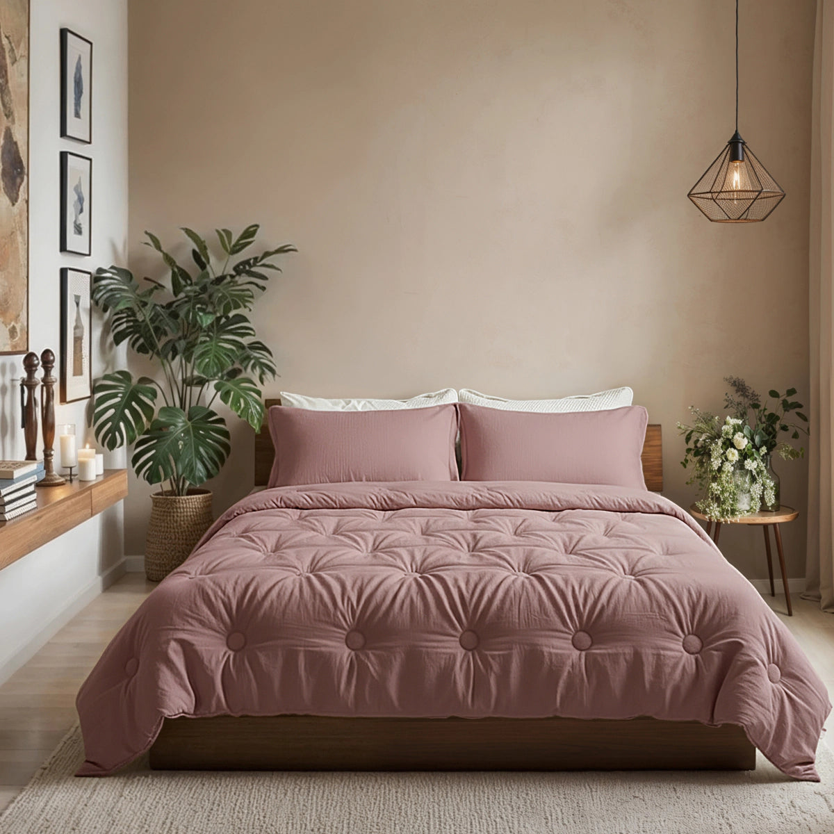 Zelesta Japandibed Katoen Mousseline - Old Pink