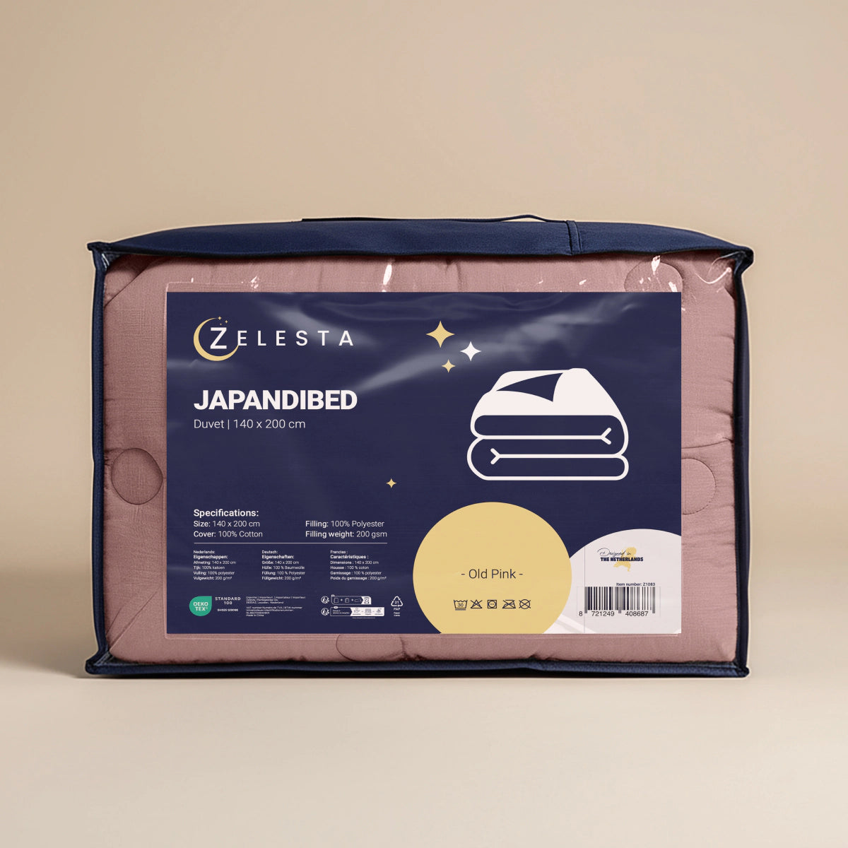 Zelesta Japandibed Katoen Mousseline - Old Pink