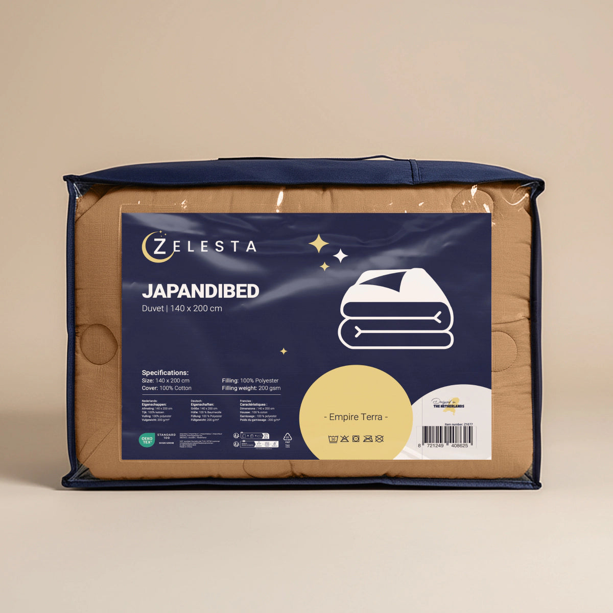 Zelesta Japandibed Katoen Mousseline - Terra