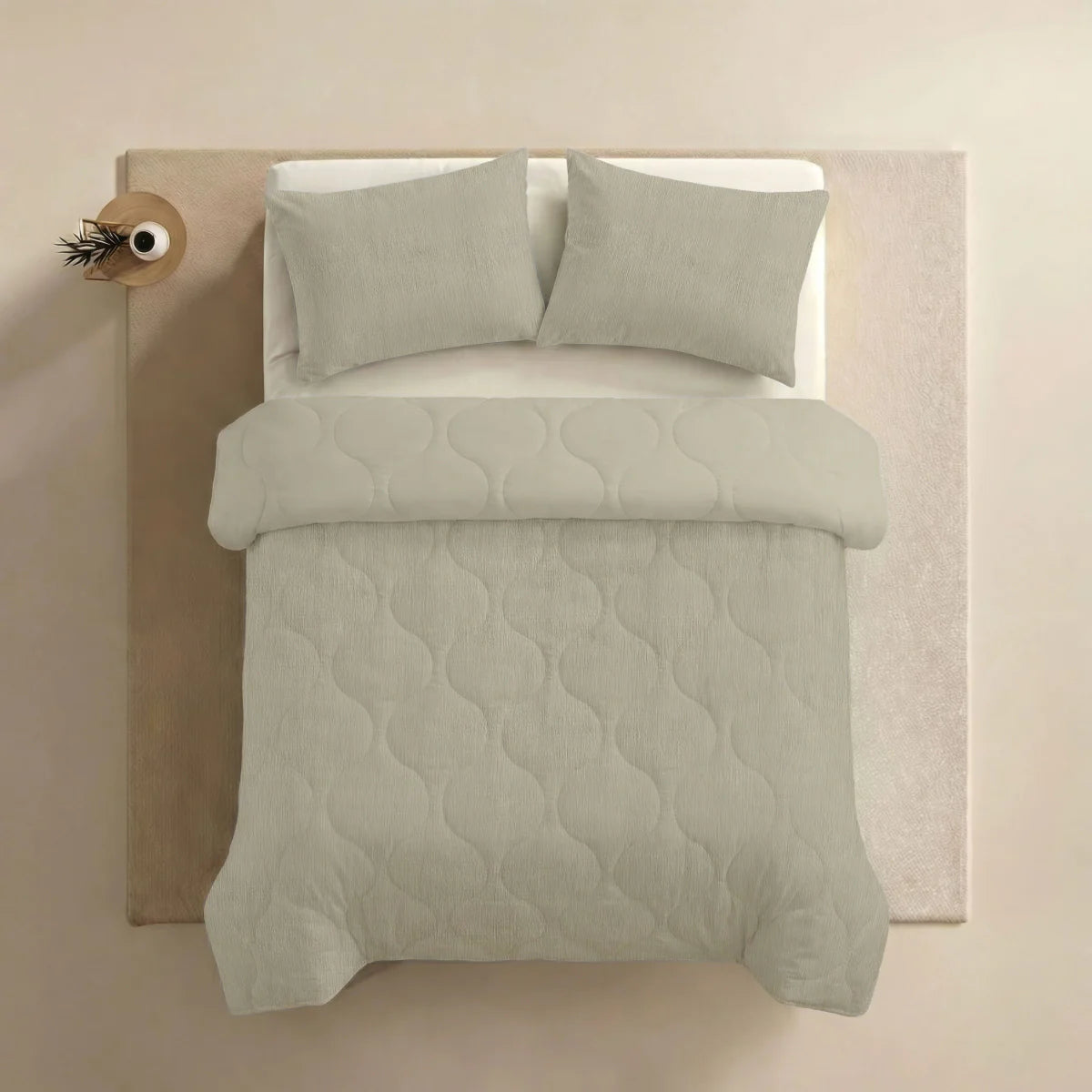 Zelesta Special Seersucker Kussensloop Set van 2 - Amandelmelk Beige
