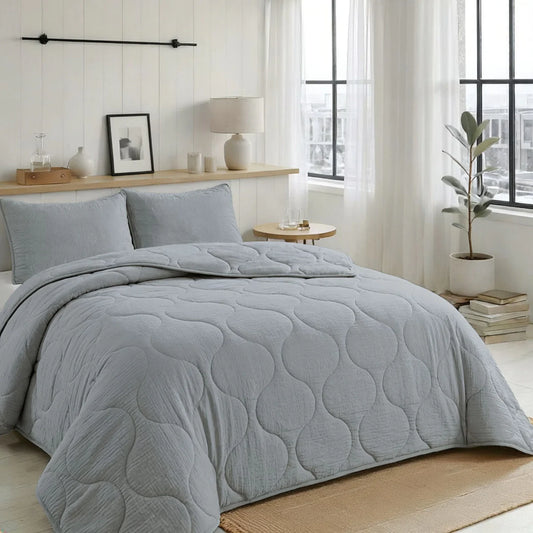 Zelesta Special Seersucker Summer Duvet - Pearly Blue