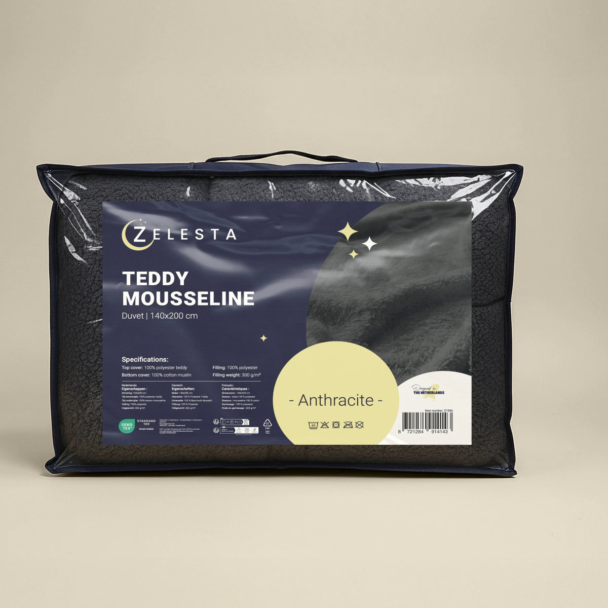 Zelesta Teddy Katoen Mousseline - Anthracite